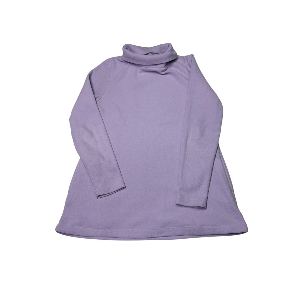 Dudley Stephens Lavender Purple Fleece Turtleneck Top Womens M Pineapple Logo